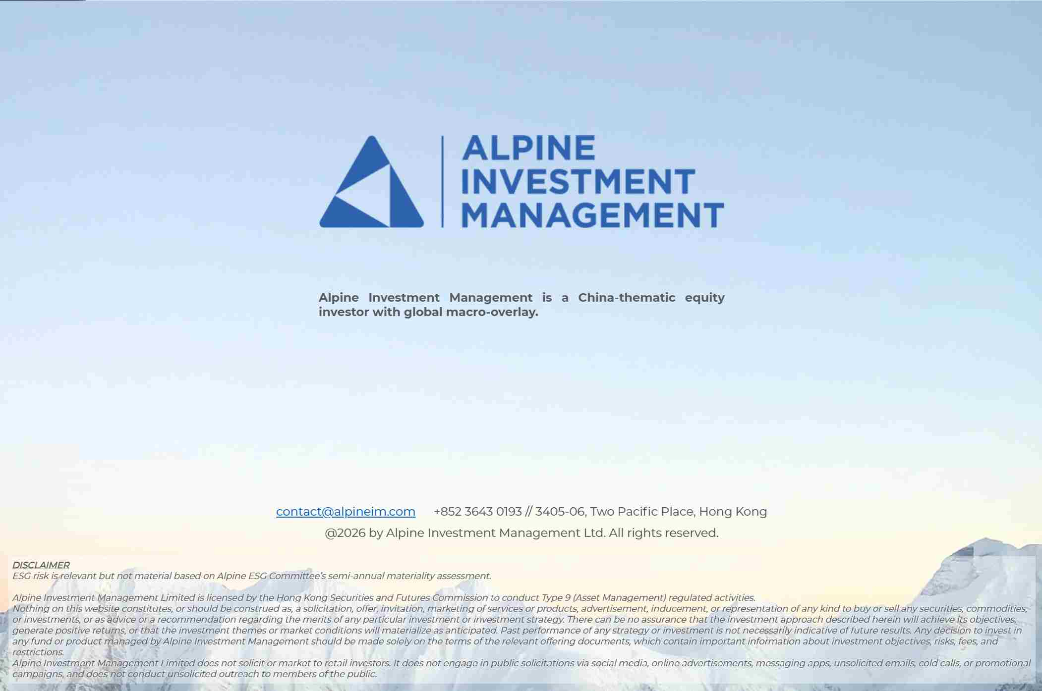 Alpine Investment Management Ltd